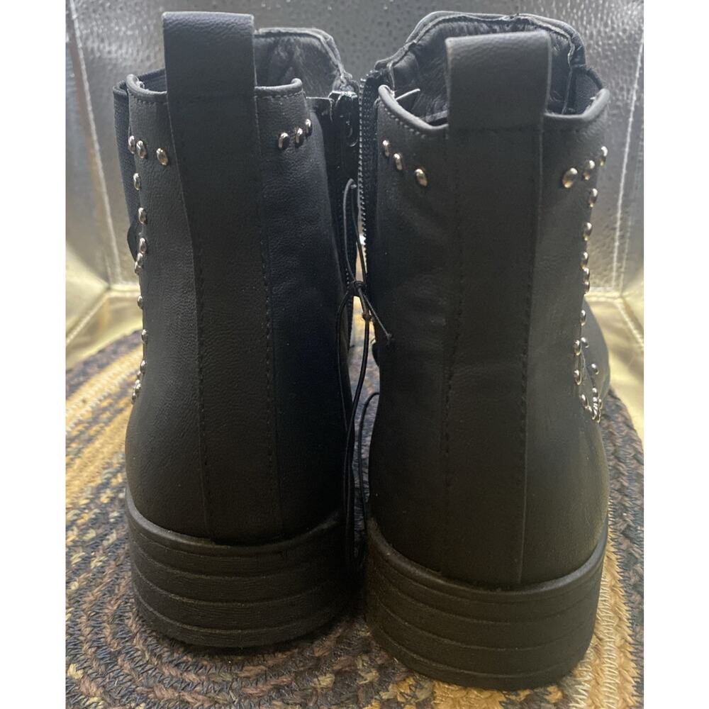 PINK LABEL Black Studded Shoe Boots Size 10 - Picture 4 of 6